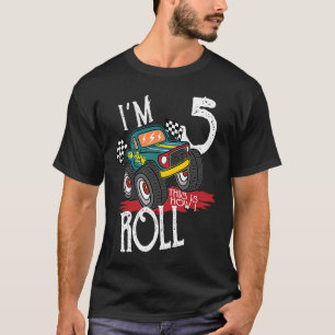 Kinder ich bin 5 so Roll Monster Truck 5th Bi T-Shirt