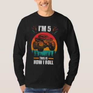 Kinder ich bin 5 So Roll Monster Truck Boy 5 T-Shirt