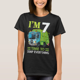 Kinder ich bin 7 Jahre alt Geburtstag Junge Müllwa T-Shirt