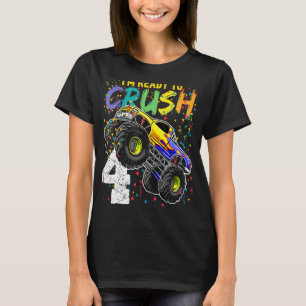 Kinder Ich bin bereit 4 Monster Truck 4. Geburtsta T-Shirt