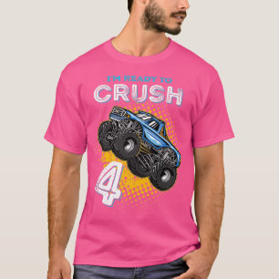 Kinder Ich bin bereit 4 Monster Truck 4 Jahre alt T-Shirt