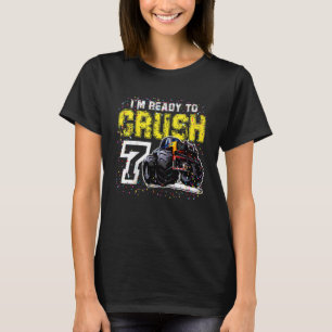 Kinder Ich bin bereit 7 Monster Truck 7. Geburtsta T-Shirt