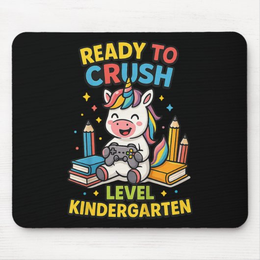 Kinder Ich Bin Bereit Den Kindergarten Einhorn Rüc Mousepad (Vorne)