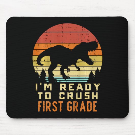 Kinder Ich bin bereit, die 1. Klasse Dinosaurier C Mousepad (Vorne)