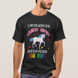 Kinder ich bin bereit für die vierte Klasse Mädche T-Shirt