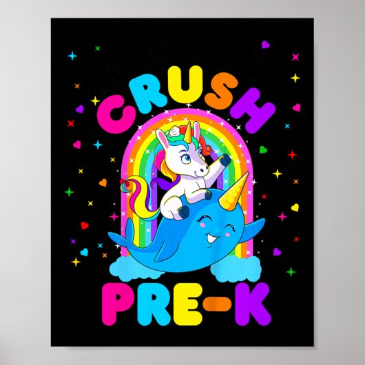 Kinder Ich Bin Bereit, Vorschule Einhorn Zu Zerstö Poster (Vorne)