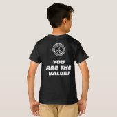 Kinder "ich bin der Wert! Sie sind der Wert! " T-Shirt (Schwarz voll)