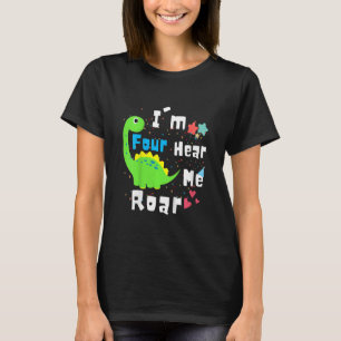 Kinder ich bin Four Hear Me Roar Dinosaurier 4. Ge T-Shirt