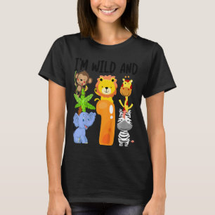 Kinder ich bin wild und 1 Zoo 1. Geburtstag Safari T-Shirt