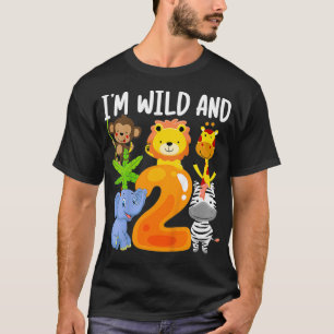 Kinder ich bin wild und 2 Zwei Zoo 2. Geburtstag S T-Shirt