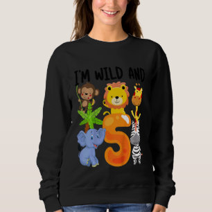 Kinder ich bin wild und 5 fünf Zoo 5. Geburtstag S Sweatshirt