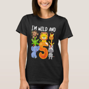 Kinder ich bin wild und 5 fünf Zoo 5. Geburtstag S T-Shirt