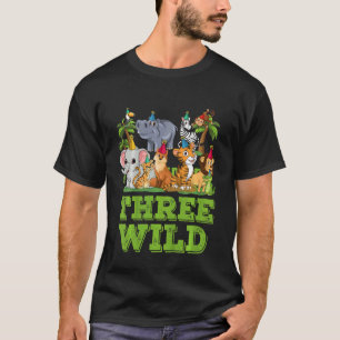 Kinder ich bin wild und drei 3 Geburtstag 3 Jahre  T-Shirt