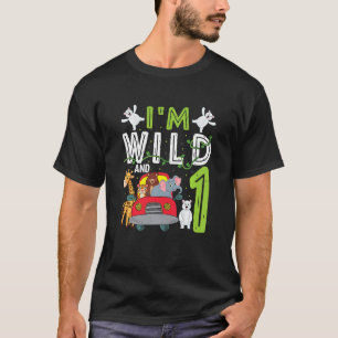 Kinder ich bin wild und ein Safari Zoo Tier Thema T-Shirt
