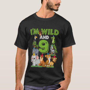 Kinder ich bin wild und neun 9 Geburtstag 9 Jahre  T-Shirt