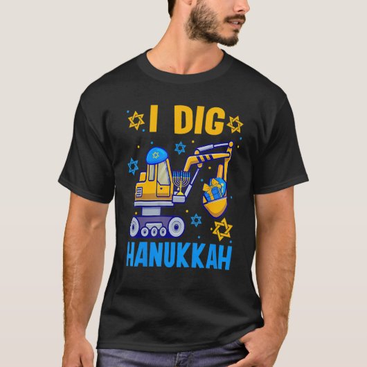 Kinder ich Dig Hanukkah Bagger Bau Kleinkind T-Shirt (Vorderseite)