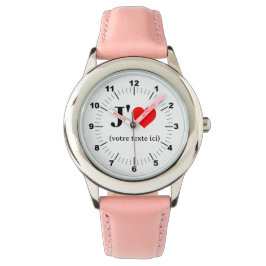 Kinder, ich höre rosa Ledergitter, Strap Watch Armbanduhr