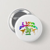 Kinder"ich Liebe-Dinosaurier" Geschenke Button (Vorne & Hinten)