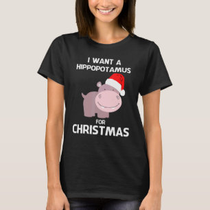 Kinder Ich wünsche mir ein Nilpferd zu Weihnachten T-Shirt