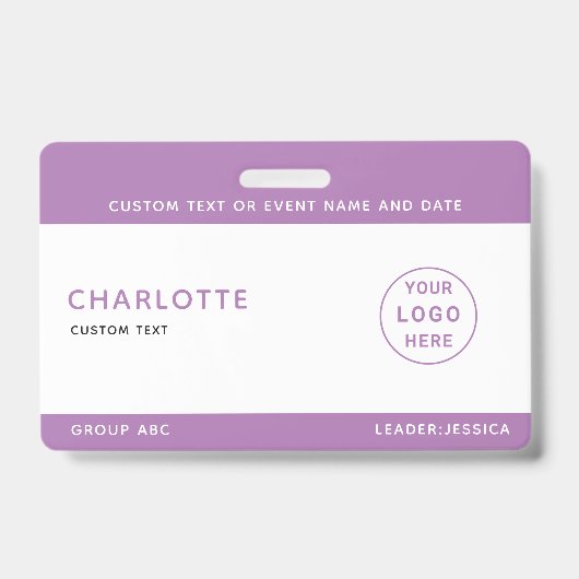 Kinder ID Lanyard Template Music Tour Schule Ausweis (Front)