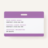 Kinder ID Lanyard Template Music Tour Schule Ausweis (Rückseite)