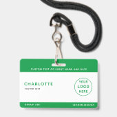 Kinder ID Lanyard Template Music Tour Schule Ausweis (Front with Lanyard)