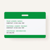 Kinder ID Lanyard Template Music Tour Schule Ausweis (Rückseite)