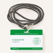 Kinder ID Lanyard Template Music Tour Schule Ausweis (Vorderseite mit Schlüsselband)