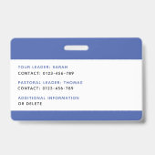 Kinder ID Lanyard Template Music Tour Schule Ausweis (Back)