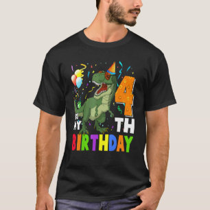 Kinder ihr 4. Geburtstags-Glück 4 Jahre alt Dino T T-Shirt