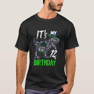 Kinder ihren 12. Geburtstag 12 Jahre alt Dino Rex T-Shirt