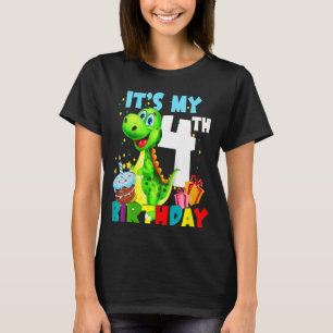 Kinder ihren 4. Geburtstag Jungen glücklich 4 Jahr T-Shirt