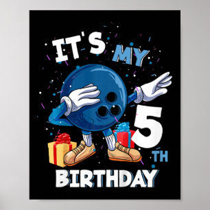 Kinder ihren 5. Geburtstag 5 Jahre alten Bowling G Poster