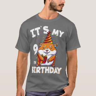 Kinder ihren 9. Geburtstag im neunjährigen Hamster T-Shirt