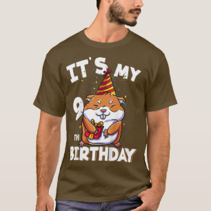 Kinder ihren 9. Geburtstag im neunjährigen Hamster T-Shirt
