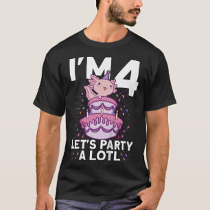 Kinder Im 4 bday Aolotl Party niedlich 4. Geburtst T-Shirt