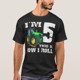 Kinder im 5 Farm Barnyard Traktor 5th Birthday Par T-Shirt