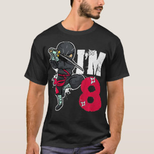 Kinder Im 8 Jahre alt Ninjas 8. Geburtstag T-Shirt
