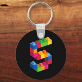 Kinder im Alter von 5 Jahren Gebäude blockiert Geb Schlüsselanhänger (Vorderseite)