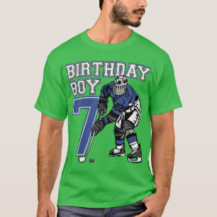Kinder im Alter von 7 Jahren Eishockey Thema Gebur T-Shirt