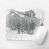 Kinder im Freien mit Weihnachtsbaum Mousepad (Mit Mouse)