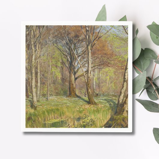 Kinder im Frühjahrswald H.A. Brendekilde Serviette