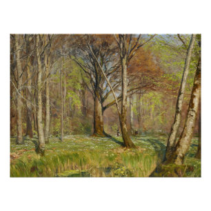 Kinder im Frühlingswald H.A. Brendekilde Poster