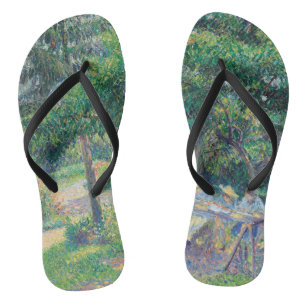 Kinder im Garten sitzend von Camille Pissarro   Badesandalen