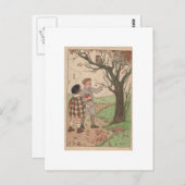 Kinder im Herbst Postkarte (Vorne/Hinten)