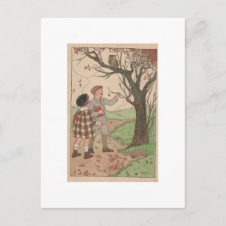 Kinder im Herbst Postkarte