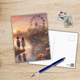 Kinder im Karneval Postkarte