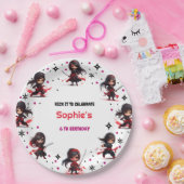Kinder im Ninja-Stil zum Geburtstag Mädchen Pappteller (Party)
