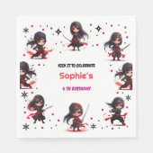 Kinder im Ninja-Stil zum Geburtstag Mädchen Serviette (Vorderseite)