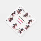Kinder im Ninja-Stil zum Geburtstag Mädchen Serviette (Ecke)